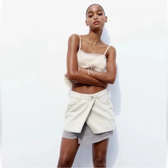 ZARA DENIM MINI SKIRT - Picture 10 of 10